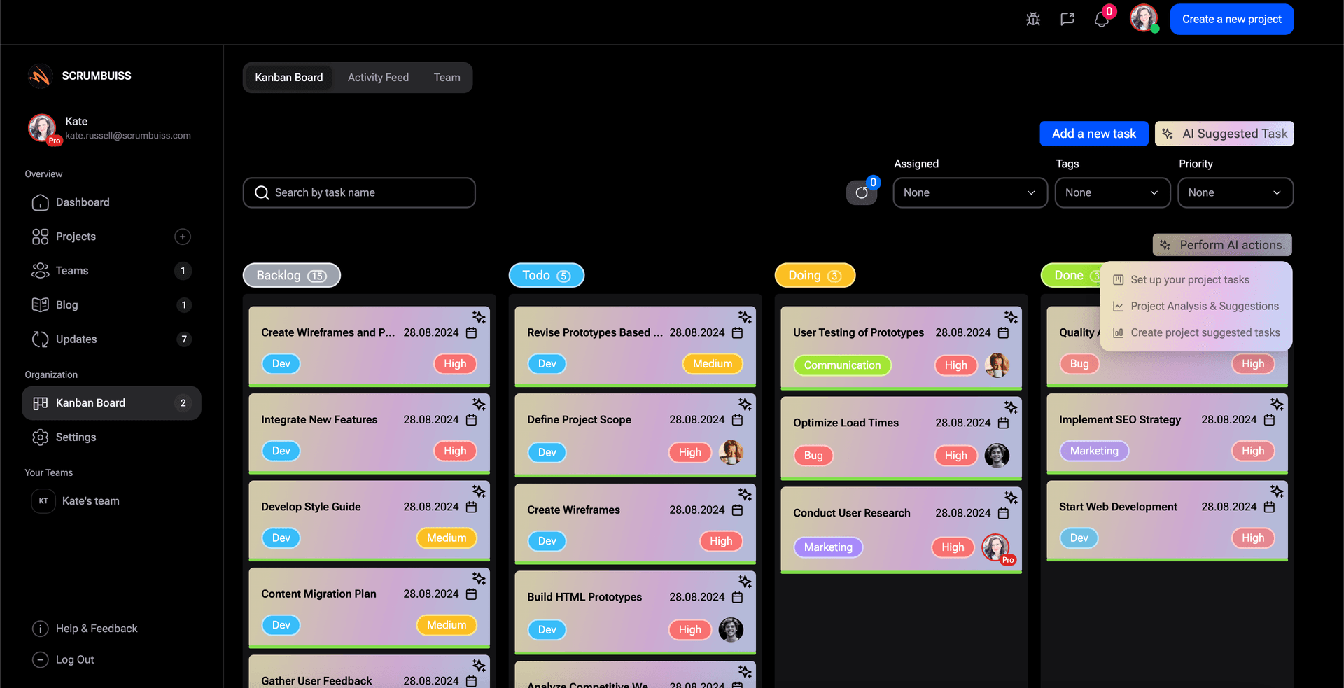 Scrumbuiss AI kanban example