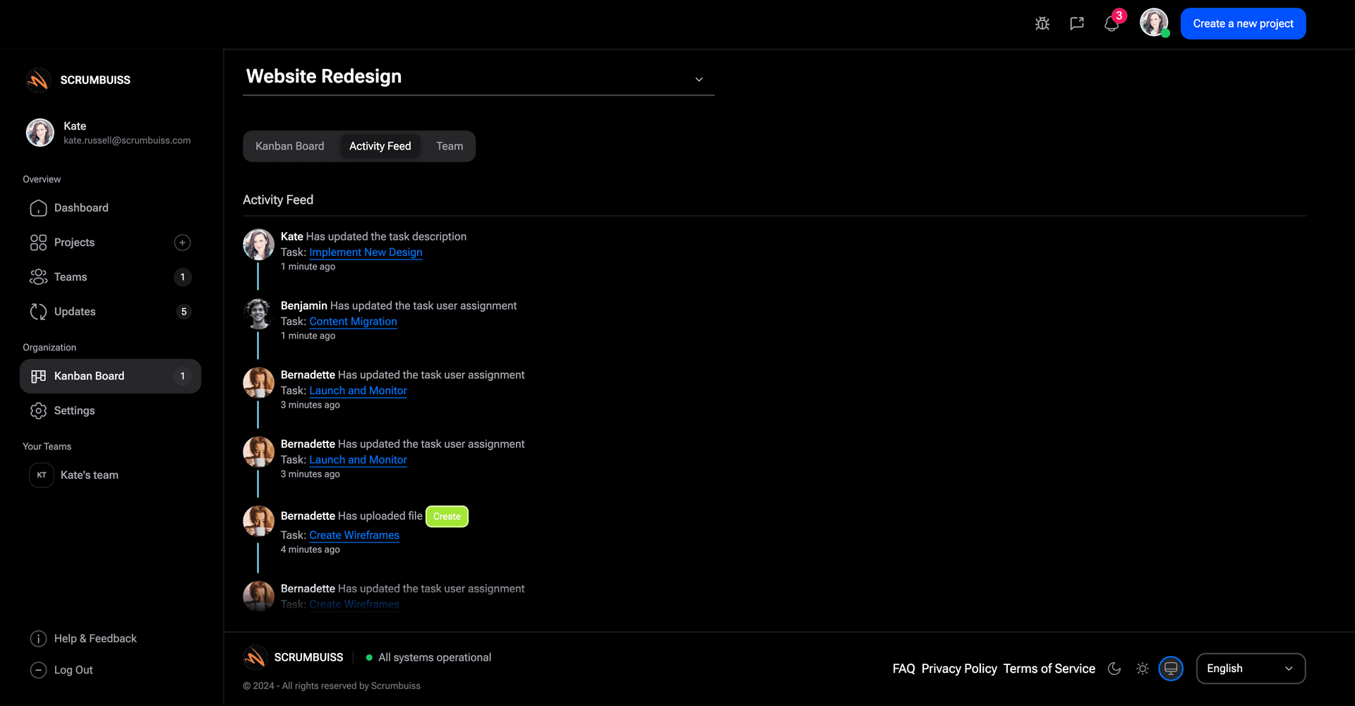 Scrumbuiss Activity feed example