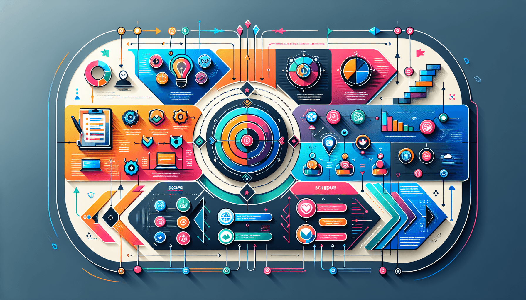 Key components of a project management plan represented visually.