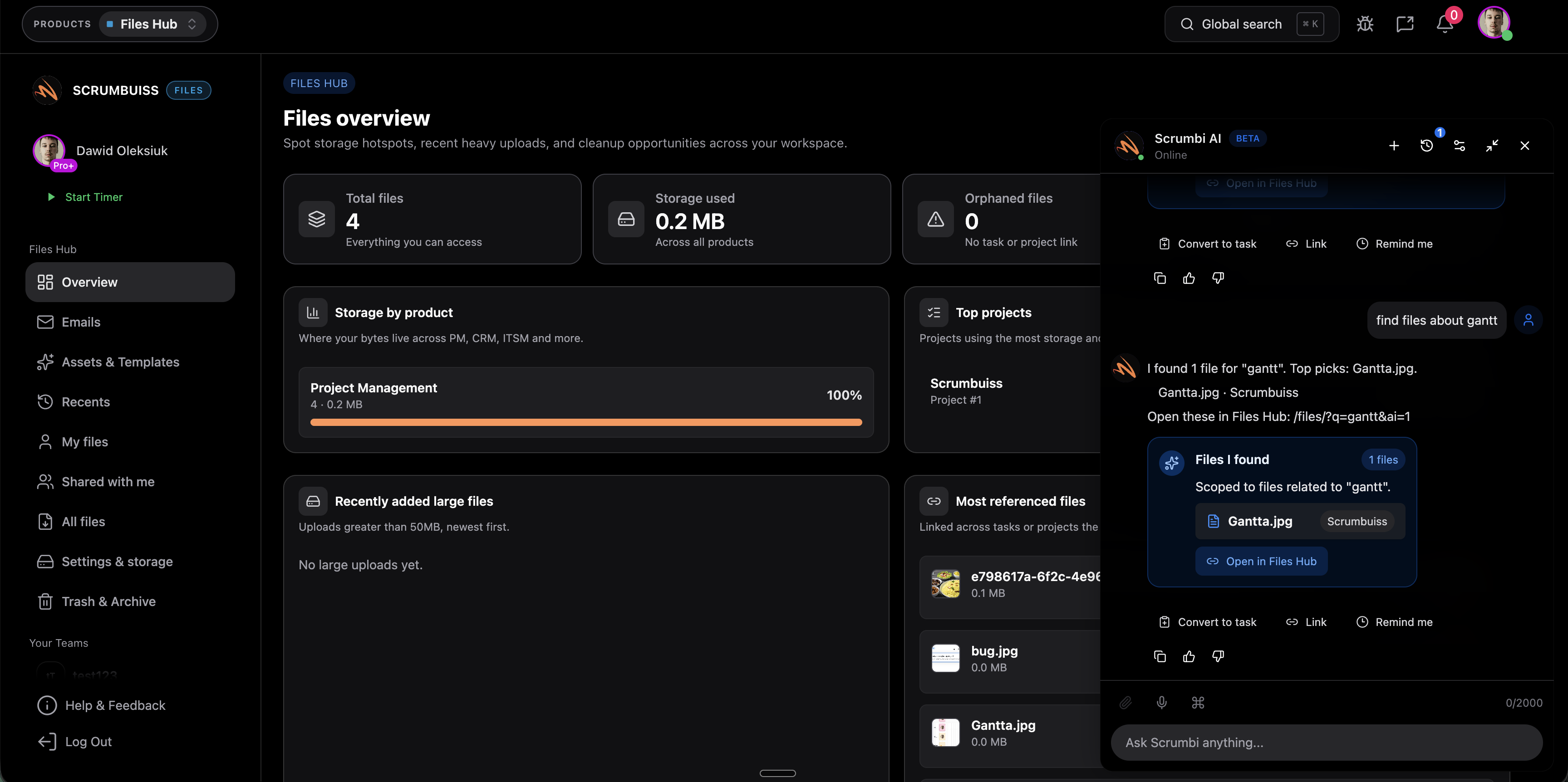 AI assistant screenshot