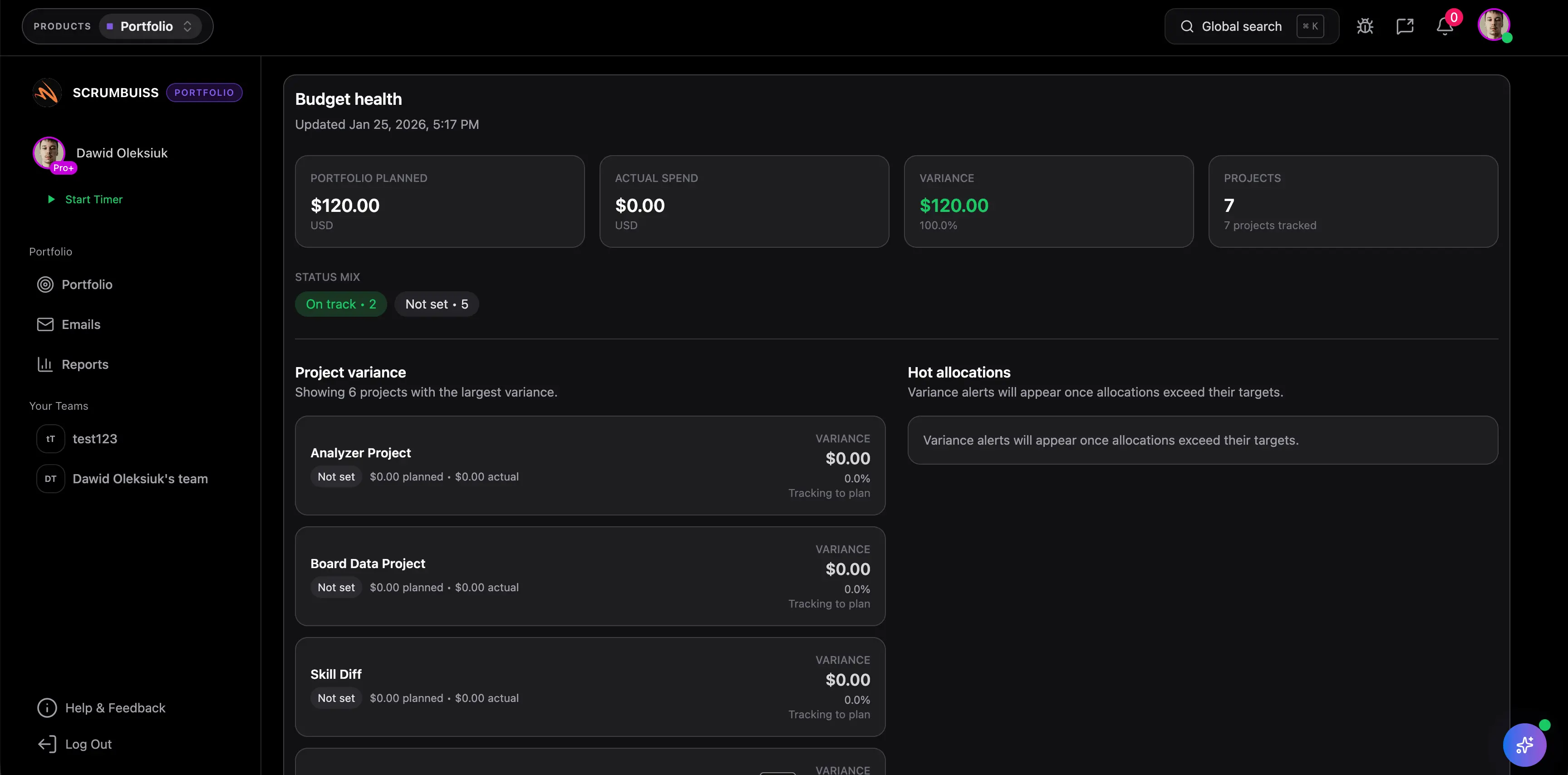 Portfolio screenshot